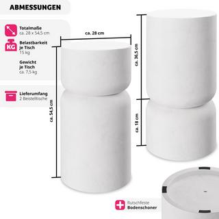 Tectake 2er Set Beistelltisch  Amine Chubby-Design robustes Magnesiumoxid  