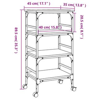 VidaXL Chariot de cuisine bois d'ingénierie  