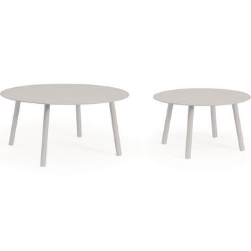 Table basse de jardin Aminta gris clair (lot de 2)