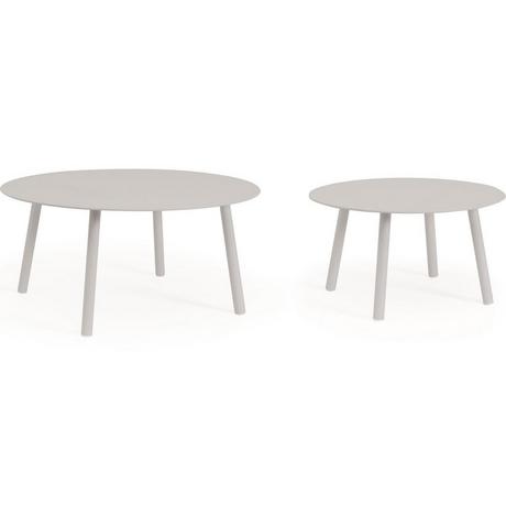 mutoni Table basse de jardin Aminta gris clair (lot de 2)  