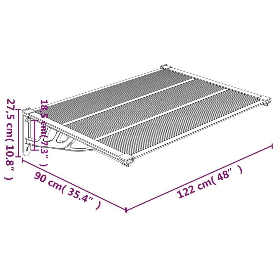 VidaXL Türvordach polycarbonat  
