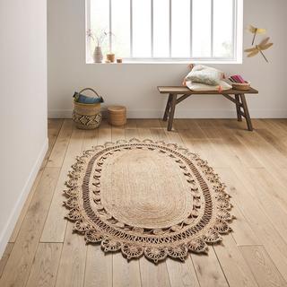 La Redoute Intérieurs Tapis ovale en jute à motifs  