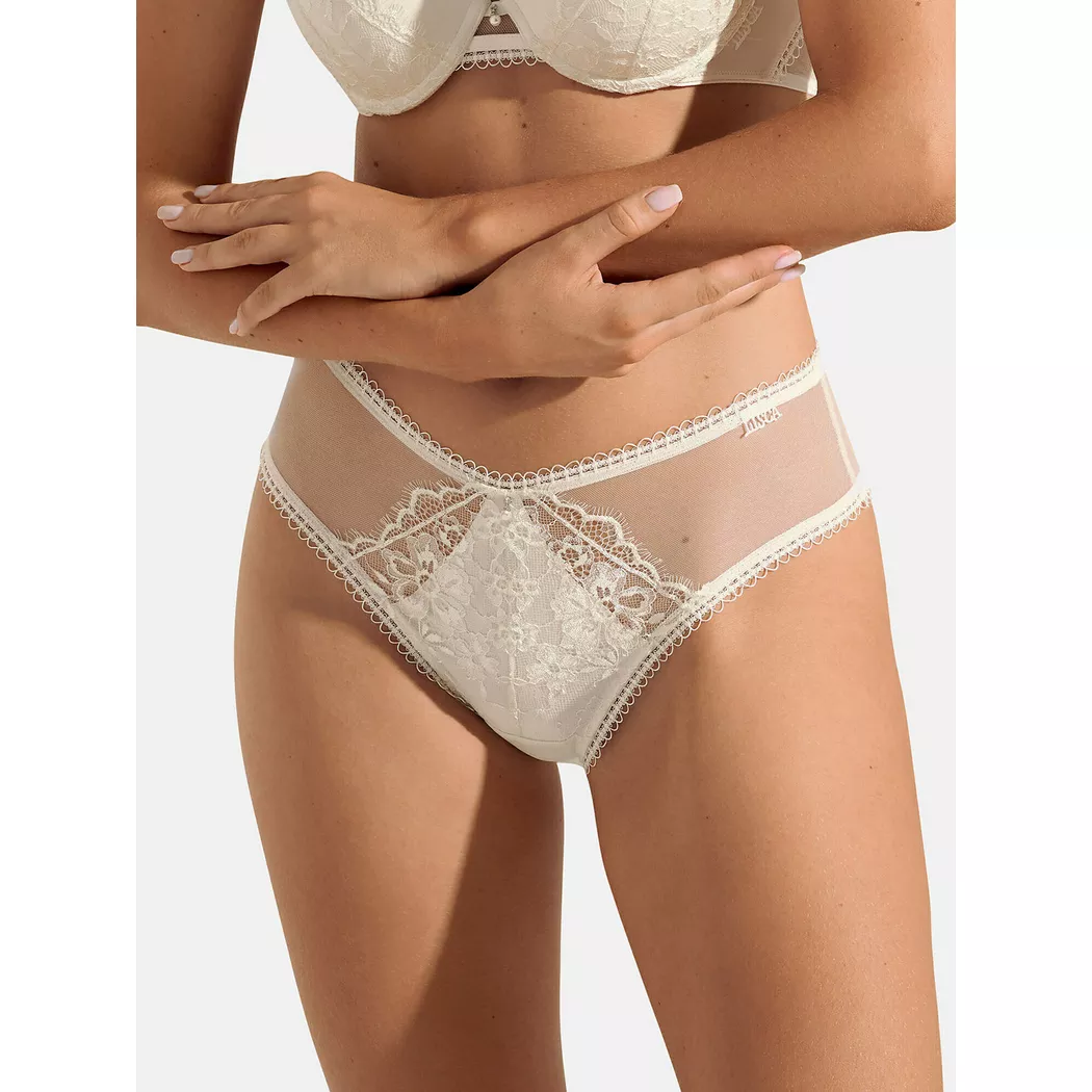 Lisca - Italienischer Slip mit Ausschnitt Daydream Hochzeit, für Damen, Beton-Optik / Weiss, Größe 40