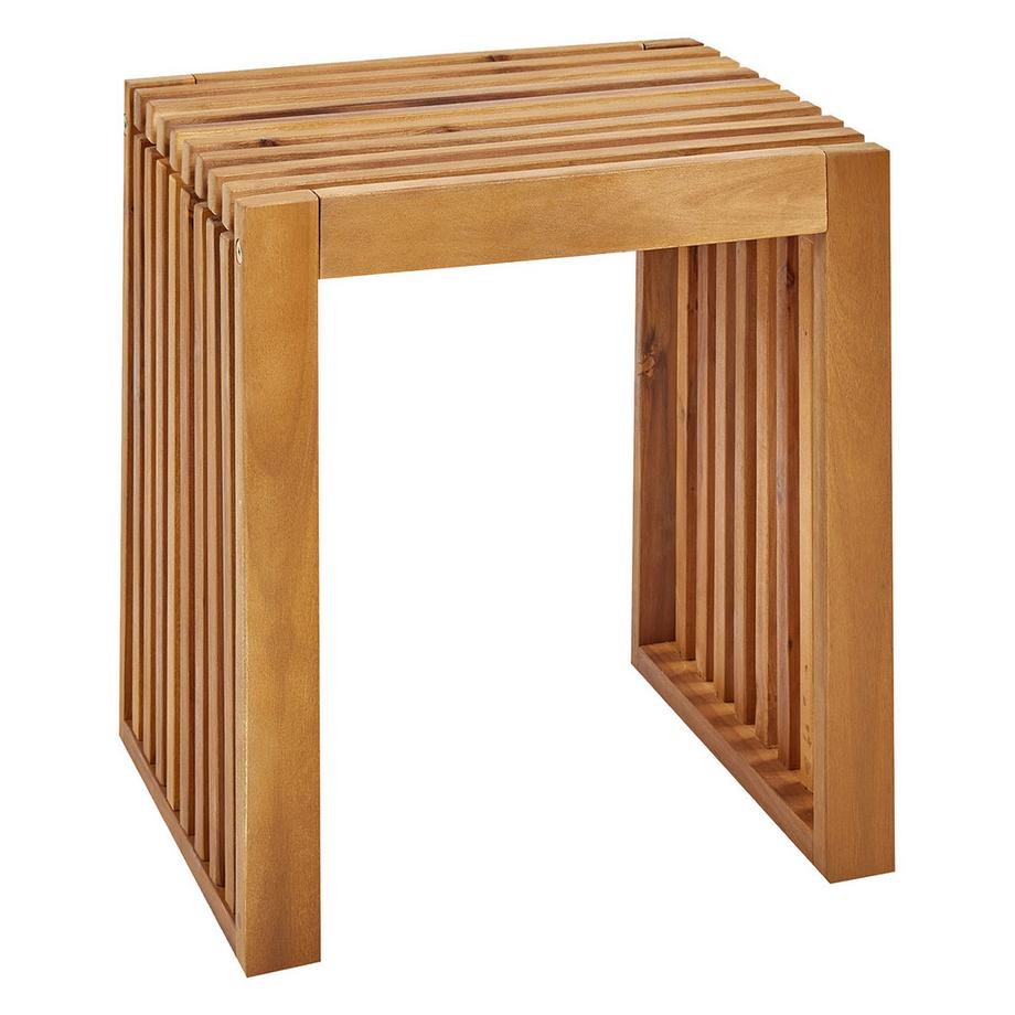 Beliani Gartenhocker 2er Set aus Akazienholz Rustikal BELLANO  