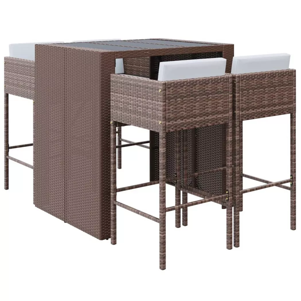 VidaXL - Gartenbar set poly-rattan, One Size, Braun