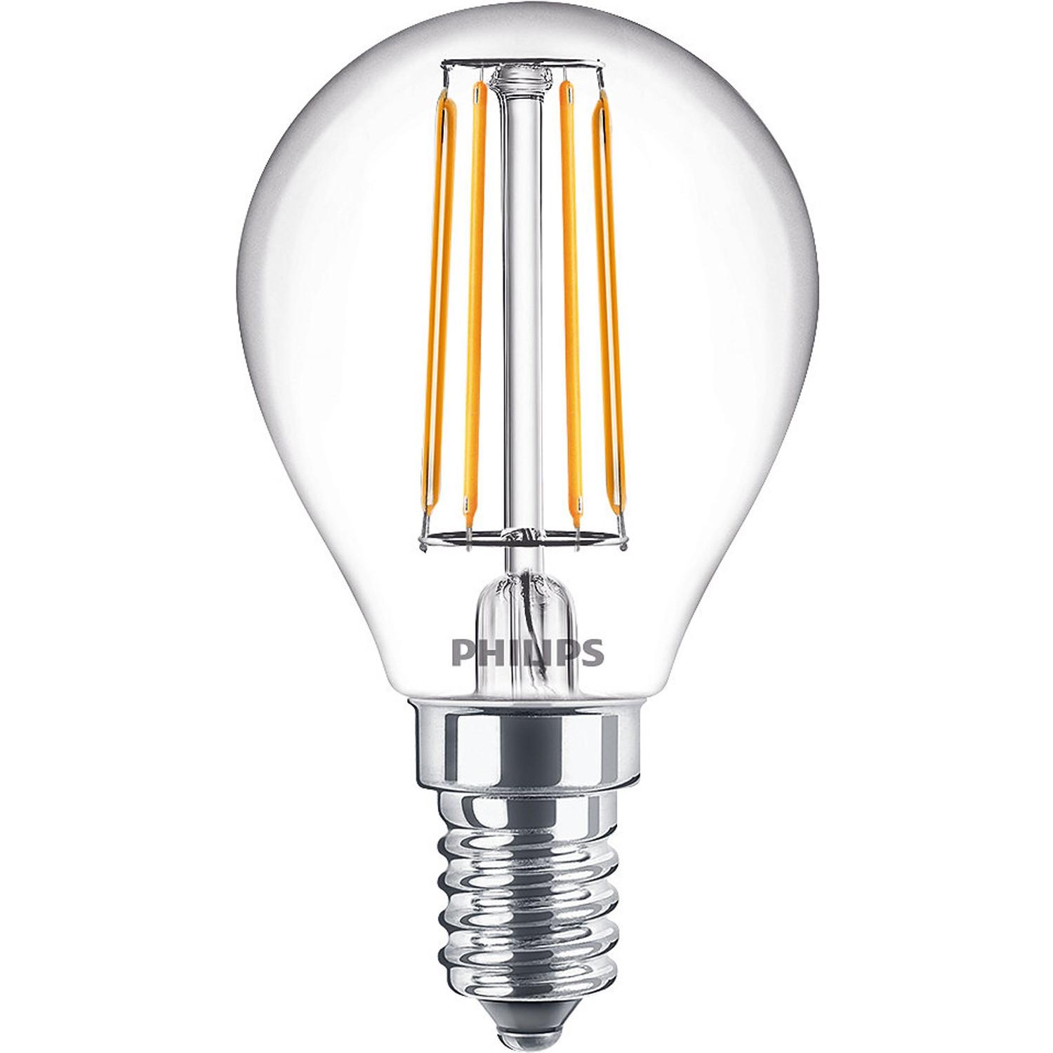 PHILIPS Pack de 2 Globes LED E14 4,3W (40W) Transparent 470lm  