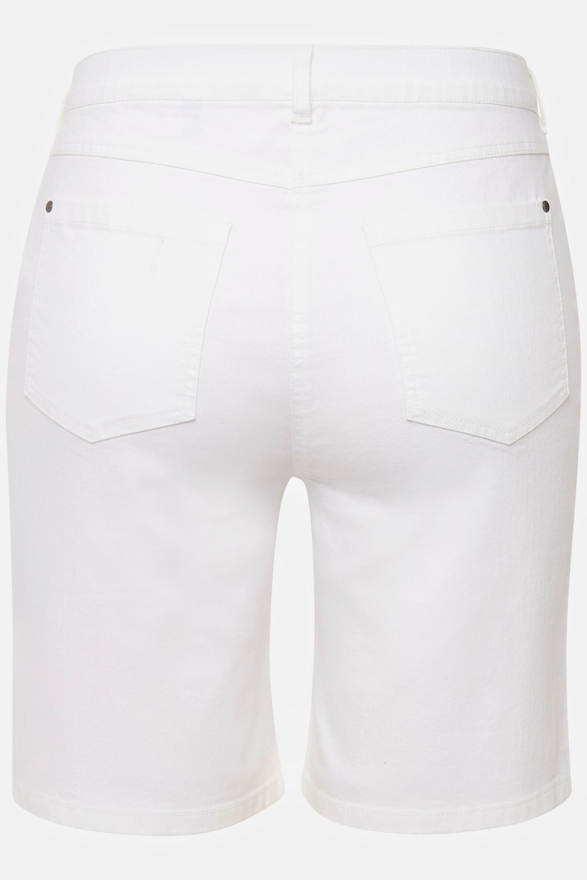 Ulla Popken  Bermuda en jean Mandy, coupe 5 poches et taille confortable 