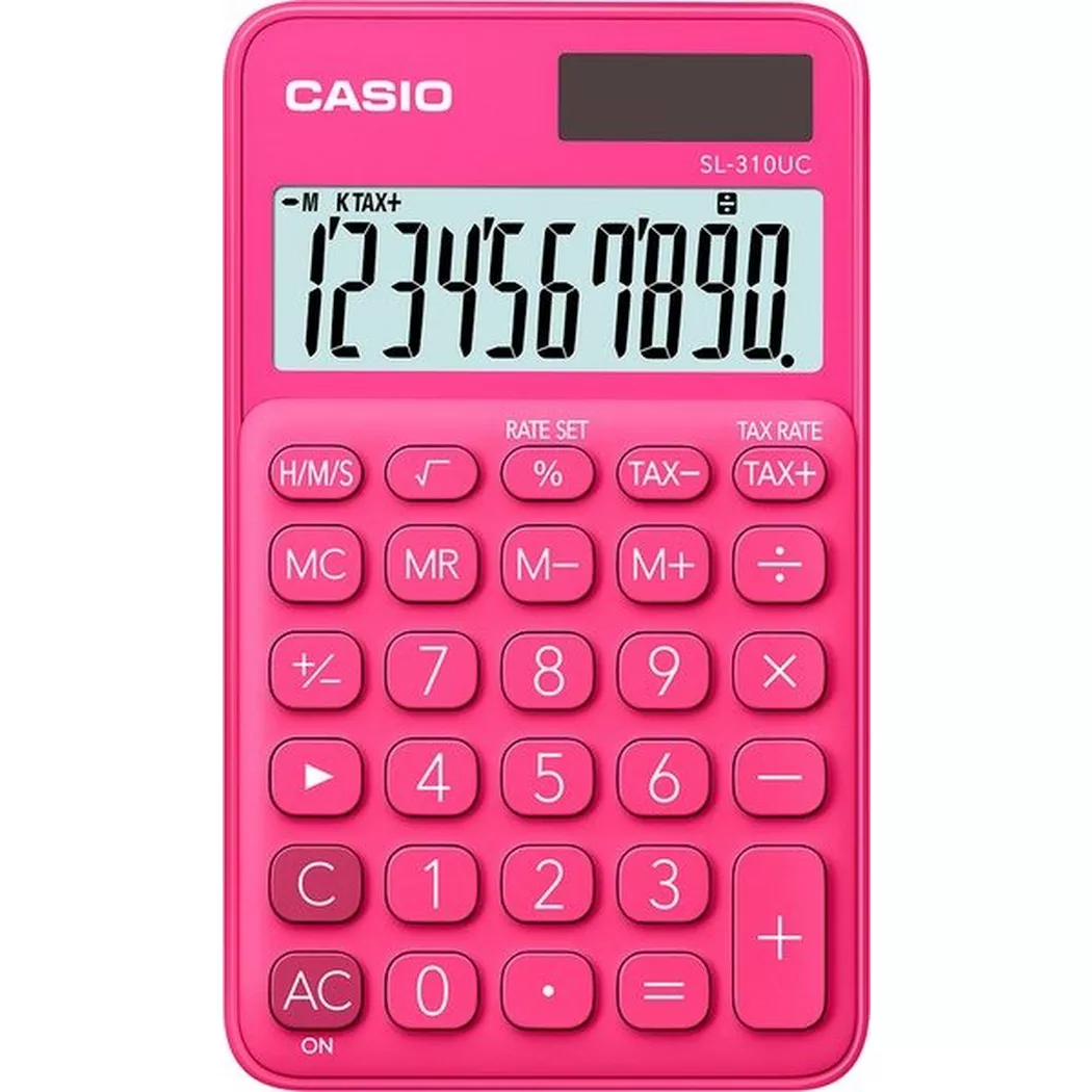 CASIO – Taschenrechner SL310UCRD 10-stellig, Rot Bunt