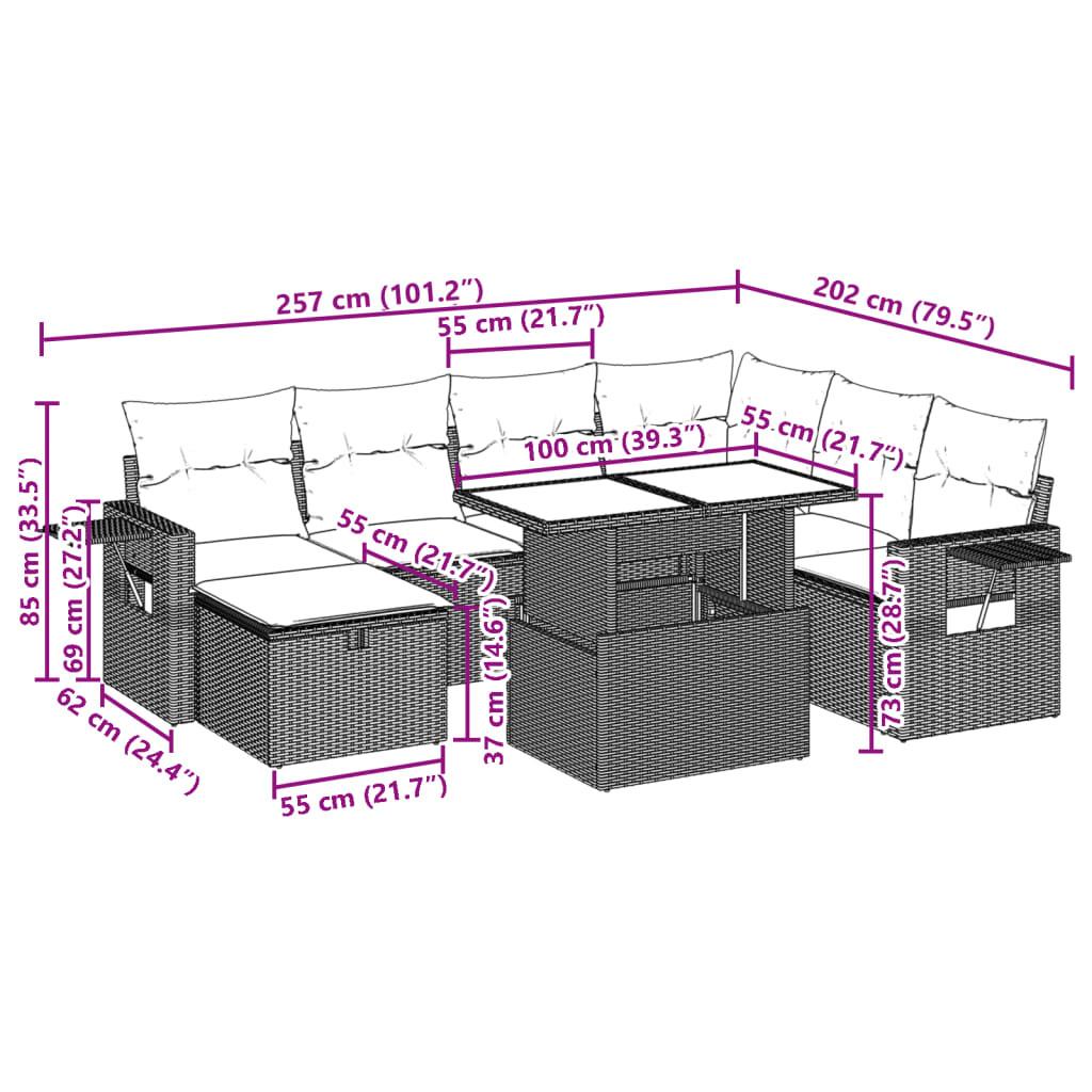 VidaXL Ensemble de canapés de jardin rotin synthétique  