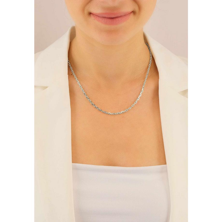MUAU Schmuck  Collier forçat or blanc 750, 2.9mm, 42cm 