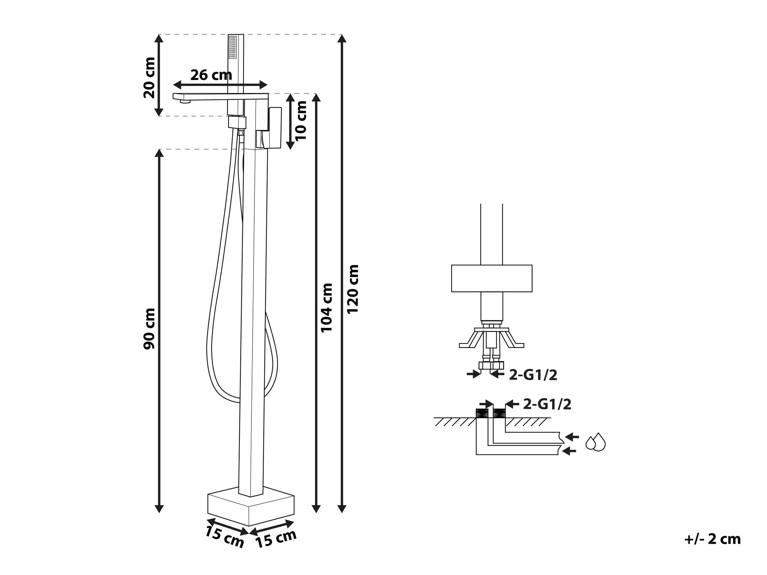 Beliani Robinet de baignoire en Matière synthétique Moderne DELLA  