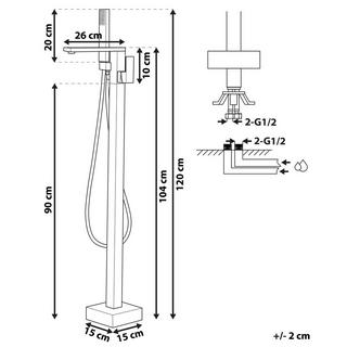 Beliani Robinet de baignoire autoportante en Matière synthétique Moderne DELLA  