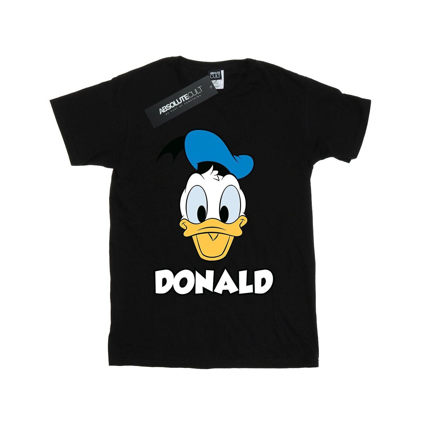 Image of Donald Duck Face Tshirt Mädchen Schwarz 140/146