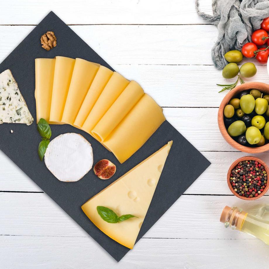 B2X  Assiettes rectangulaires en ardoise, lot de 6 