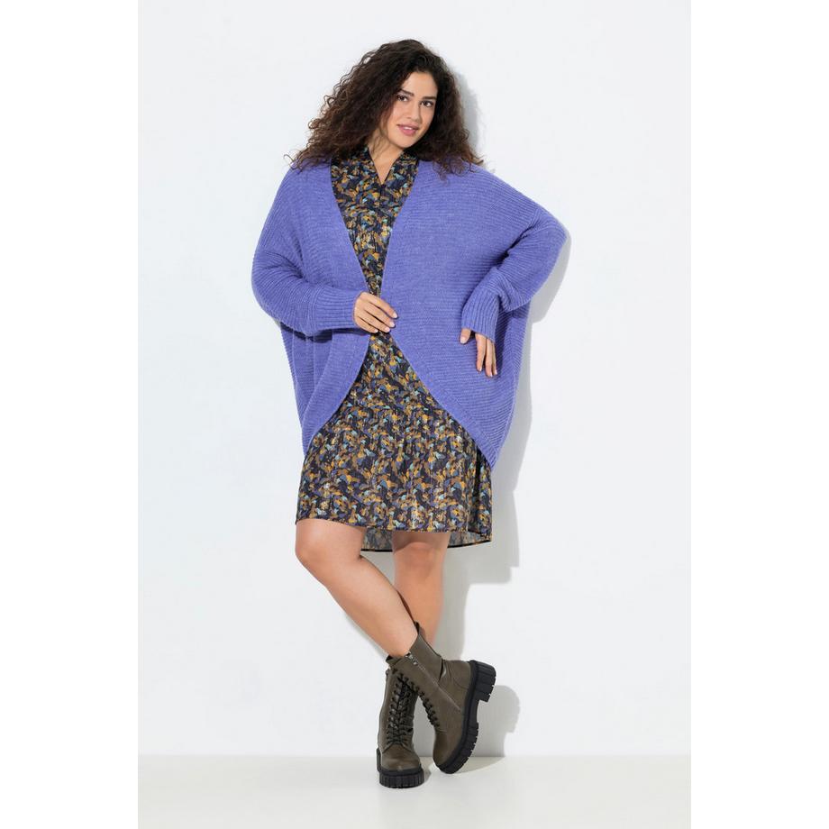 Ulla Popken Cardigan aperto Egg-Shape con lana  