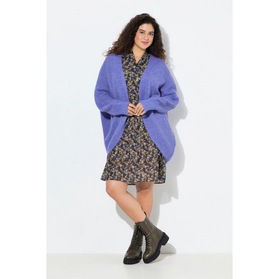 Ulla Popken Cardigan aperto Egg-Shape con lana  