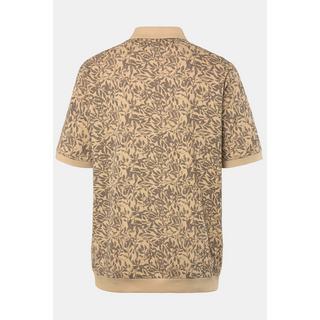 JP1880  Poloshirt, Bauchfit, Piqué, floraler Print 