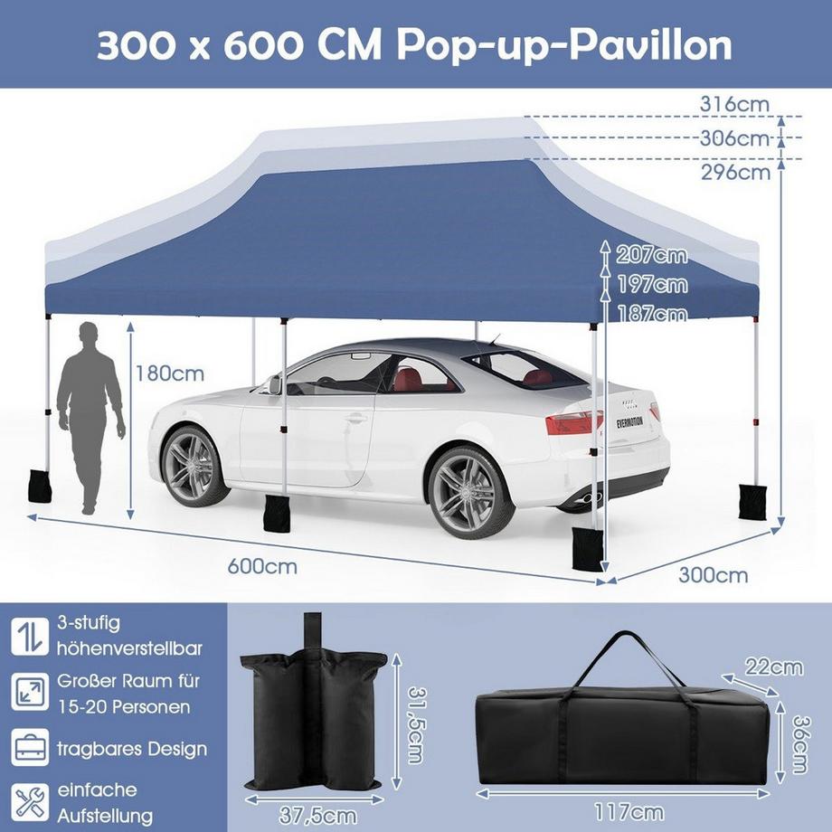 Tenda per eventi pop-up con borsa per il trasporto