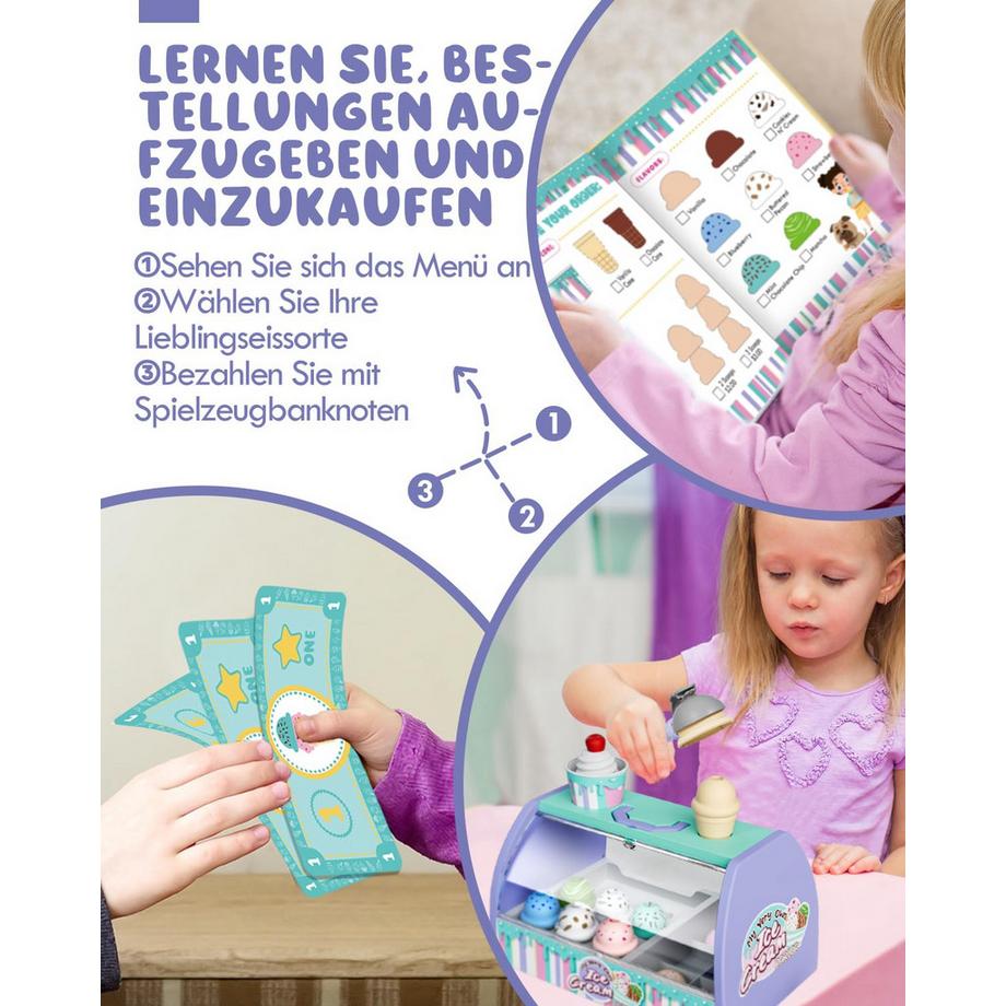 Activity-board  Eisdiele für Kinder, Ladenzubehör, Händlerzubehör, Eisladen 