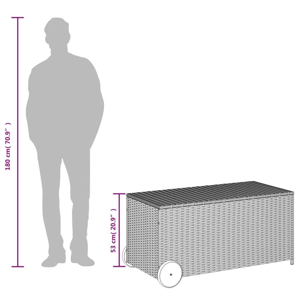 VidaXL Boîte de rangement de jardin rotin synthétique  