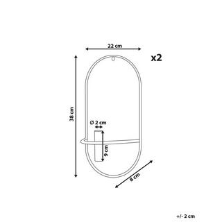Beliani  Set di 2 portacandele da parete en Ferro Industriale CAVIANA 