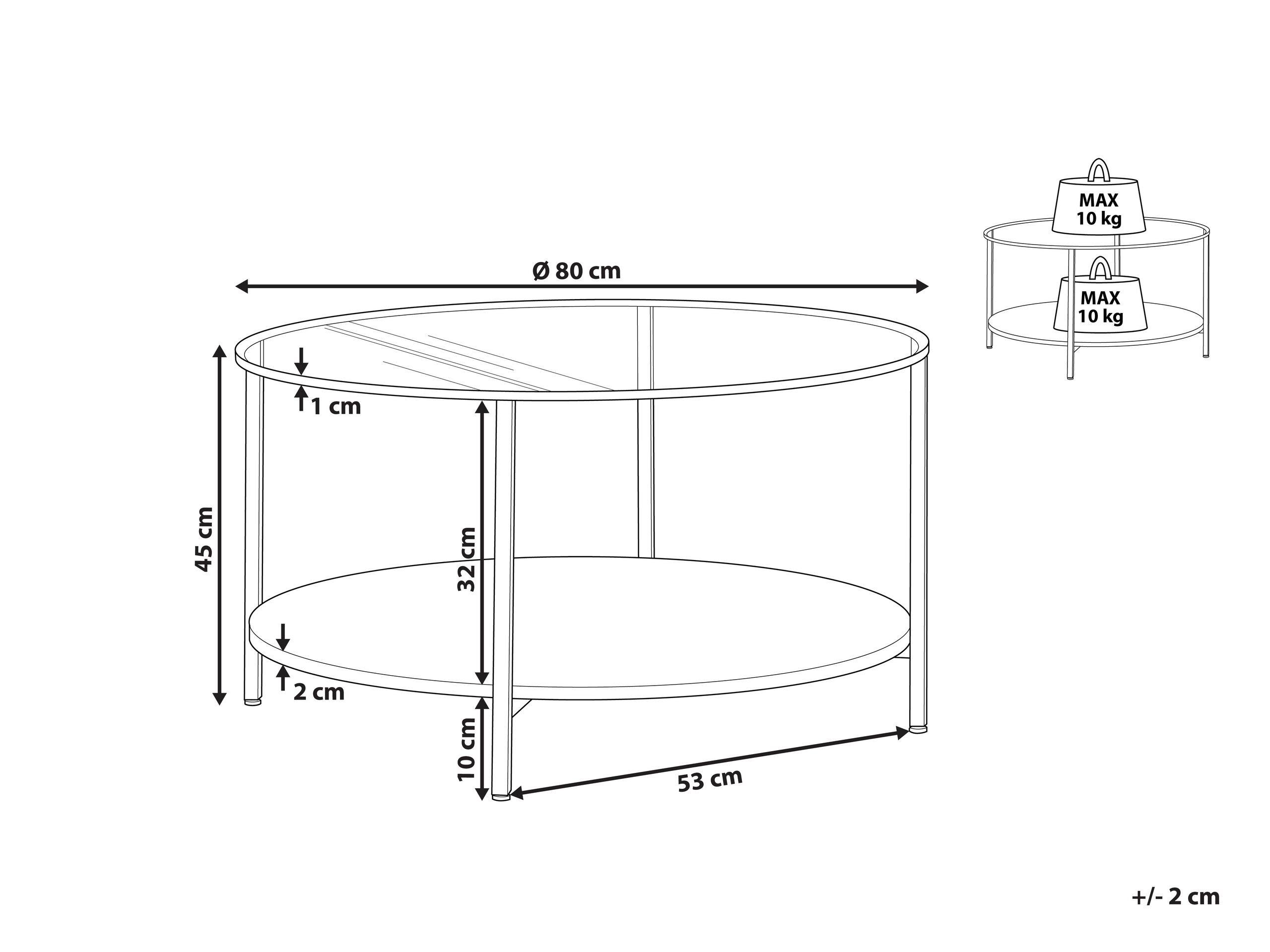 Beliani Couchtisch aus Sicherheitsglas Modern LIBBY  