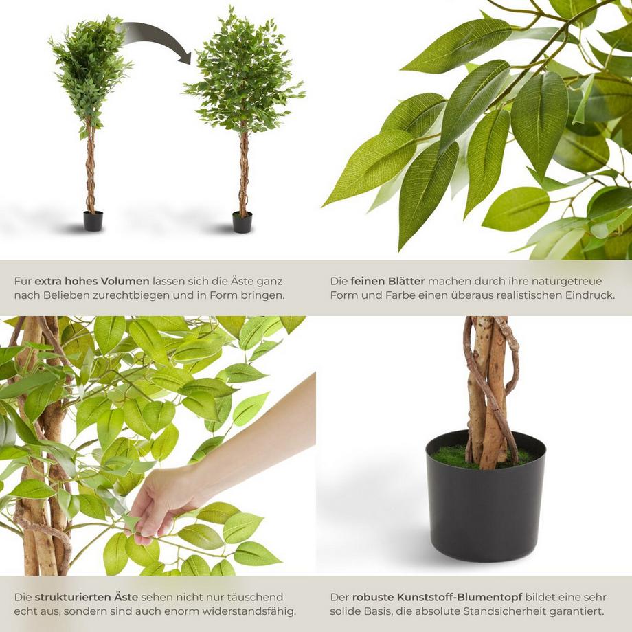 Tectake Ficus artificiel FIDA design très réaliste  