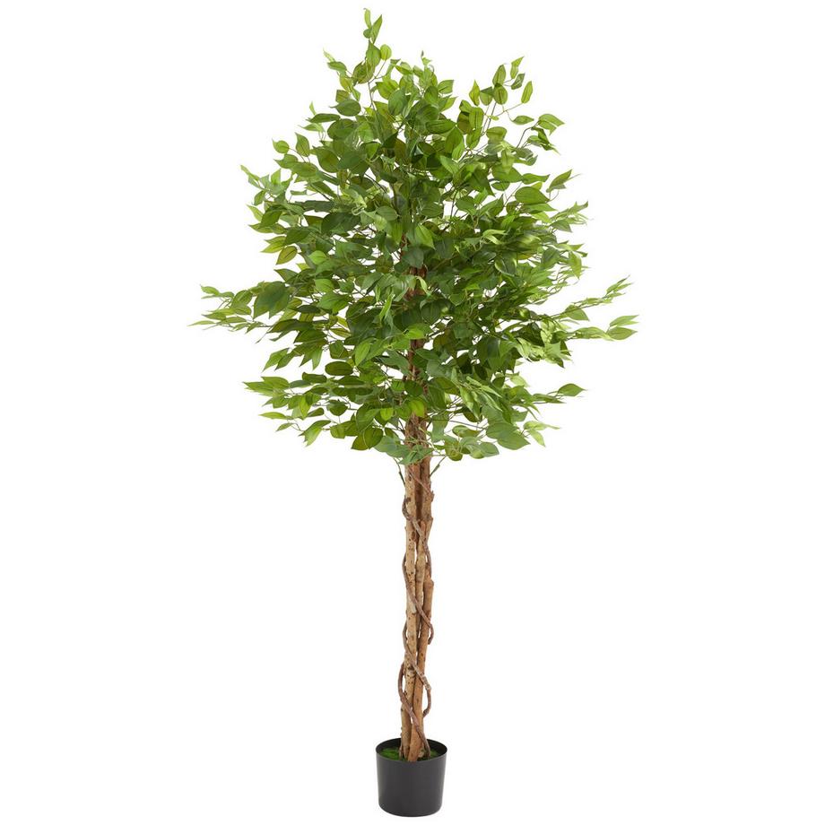 Tectake Künstlicher Ficusbaum Fida verschiedene Größen detailliert und naturgetreu  