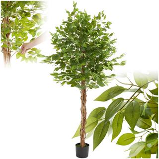 Tectake Albero di Ficus artificiale Fida, texture realistica  