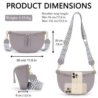 Only-bags.store Große Vegane Leder Gürteltasche Umhängetasche mit breitem Riemen  