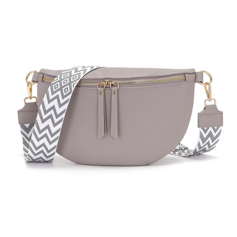 Only-bags.store Grande Marsupio in Pelle Vegana Borsa a Tracolla con Ampia Cinghia  