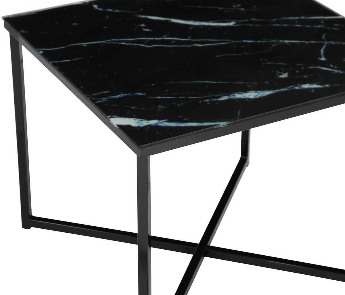 mutoni Table d&#039;appoint marbre noir 50x50  