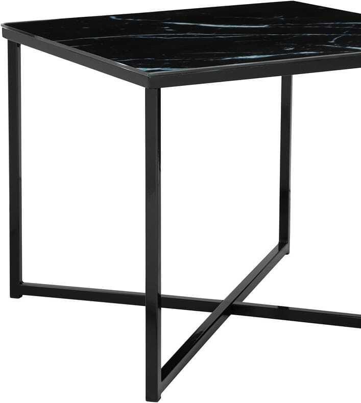 mutoni Table d&#039;appoint marbre noir 50x50  