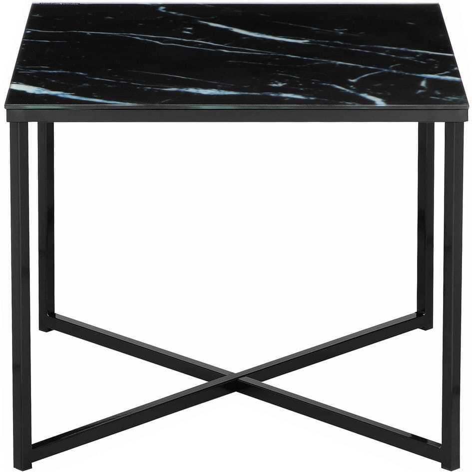 mutoni Table d&#039;appoint marbre noir 50x50  