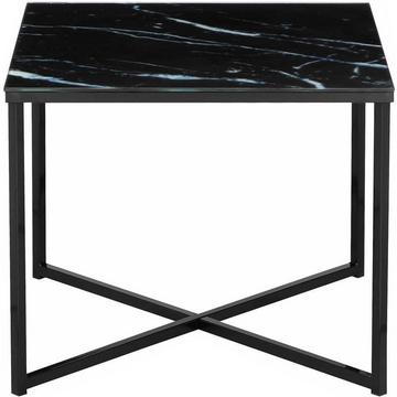 Table d&#039;appoint marbre noir 50x50