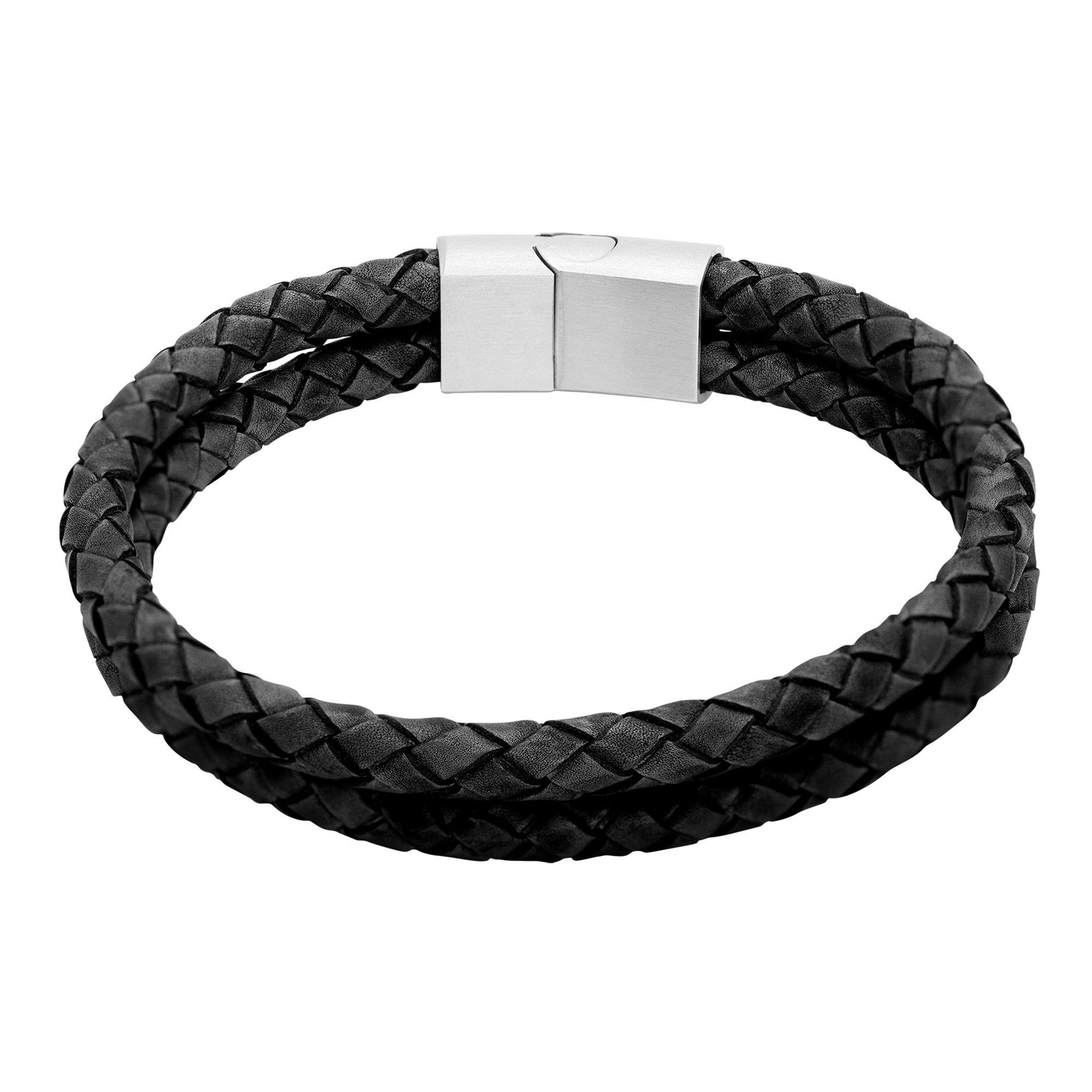 Image of Lederarmband Hanno Damen Schwarz 21cm