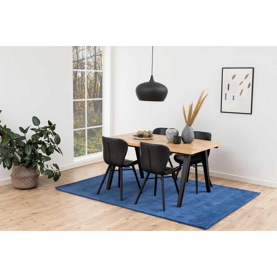 mutoni Esszimmerstuhl Norway Lederlook Retro Schwarz Reissverschluss Schwarz  