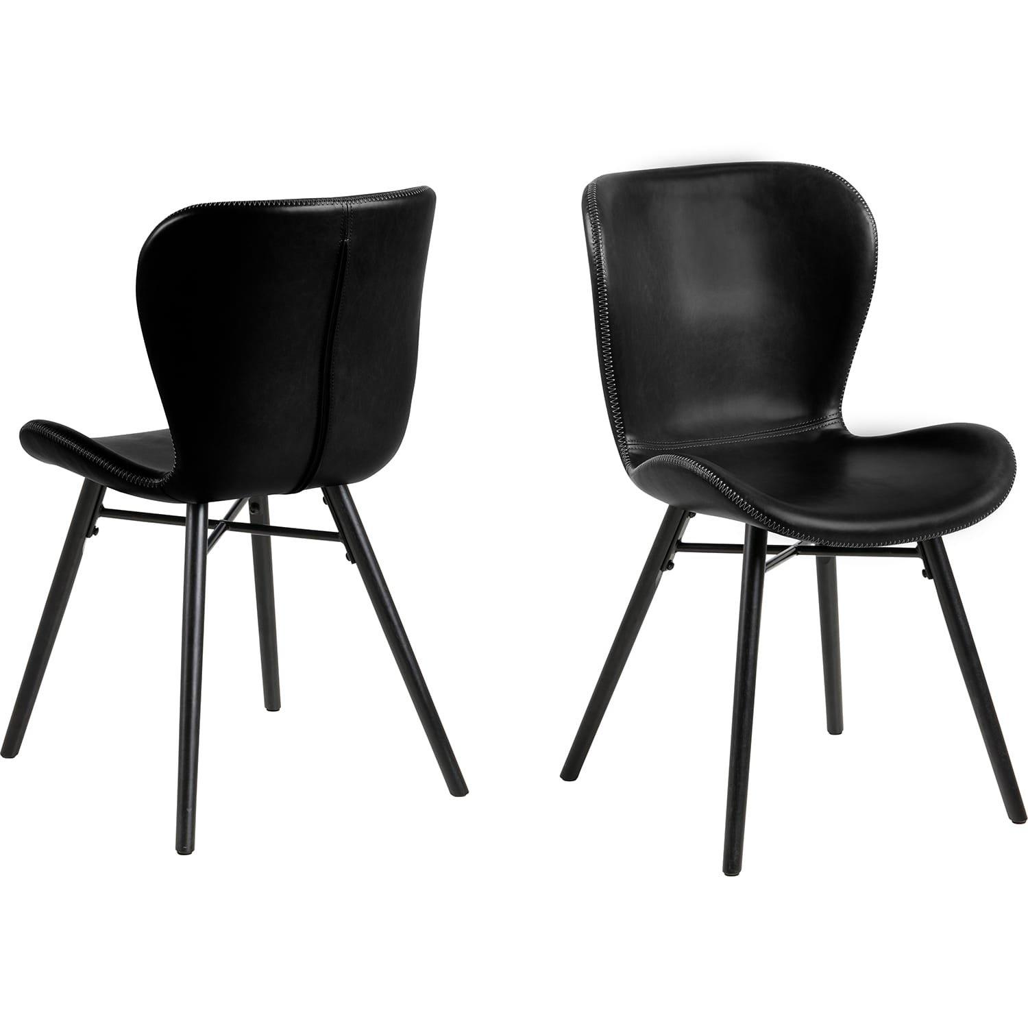 Image of Esszimmerstuhl Norway Lederlook Retro Schwarz Reissverschluss Schwarz Esszimmerstuhl Norway Lederlook Retro Schwarz Reissverschluss Schwarz