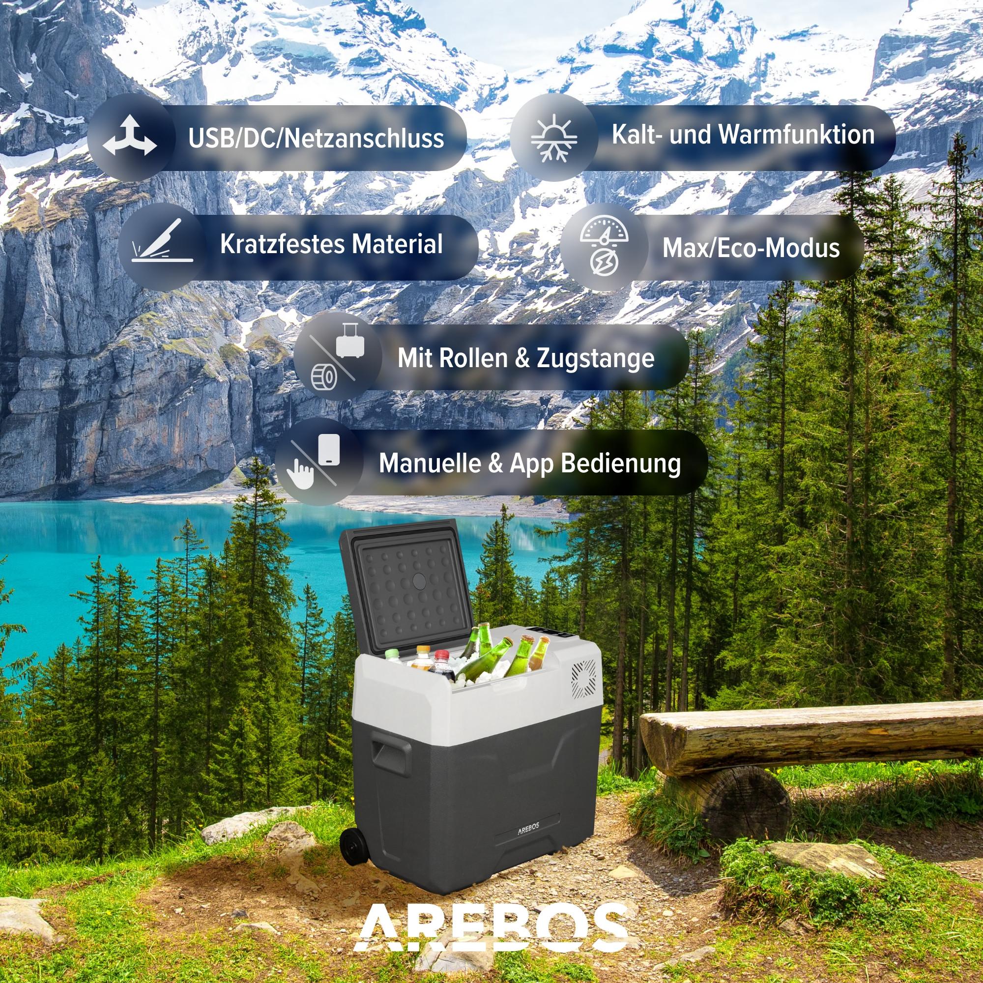 Arebos  Frigorifero a compressore con ruote 47 L per auto APP freezer box 