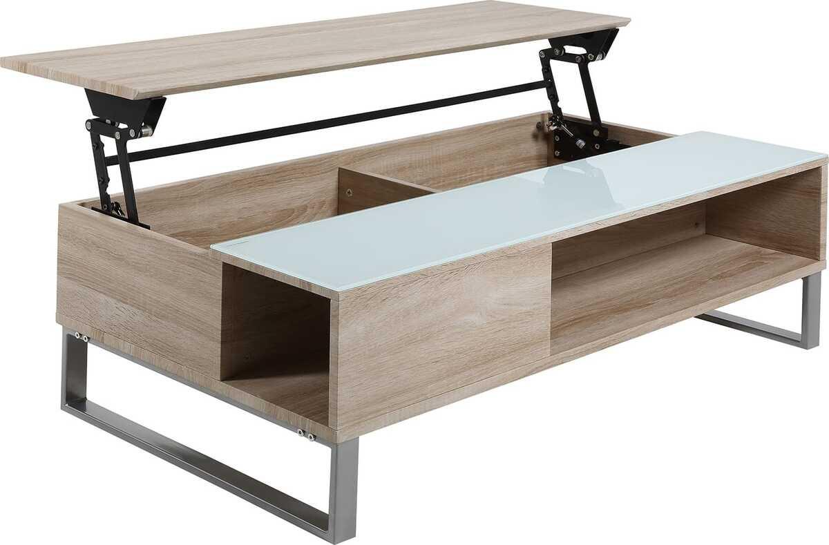 mutoni Table basse Sanders chêne blanc 110x60x35  