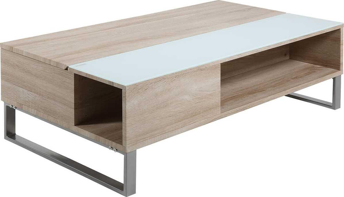 mutoni Table basse Sanders chêne blanc 110x60x35  