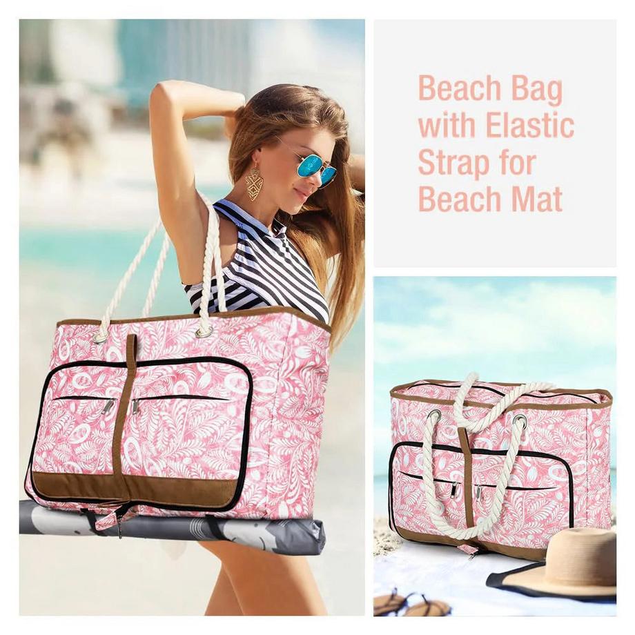 Only-bags.store Grand Sac de Plage avec Fermeture Éclair Sac de Bain Polyvalent Sac de Sauna Sac de Voyage Sac Fourre-Tout  