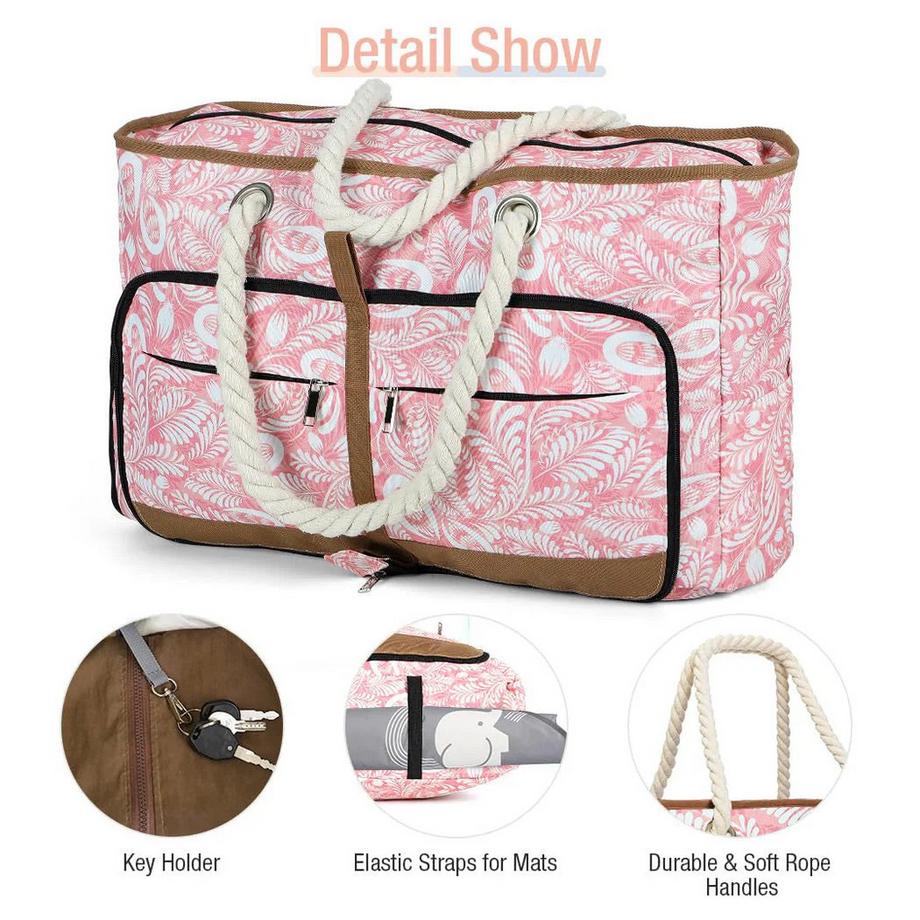 Only-bags.store Grand Sac de Plage avec Fermeture Éclair Sac de Bain Polyvalent Sac de Sauna Sac de Voyage Sac Fourre-Tout  