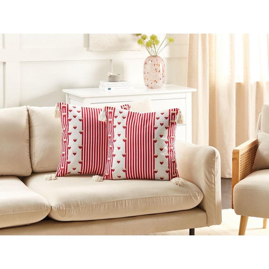 Beliani Lot de 2 coussins décoratifs en Coton Moderne BANKSIA  