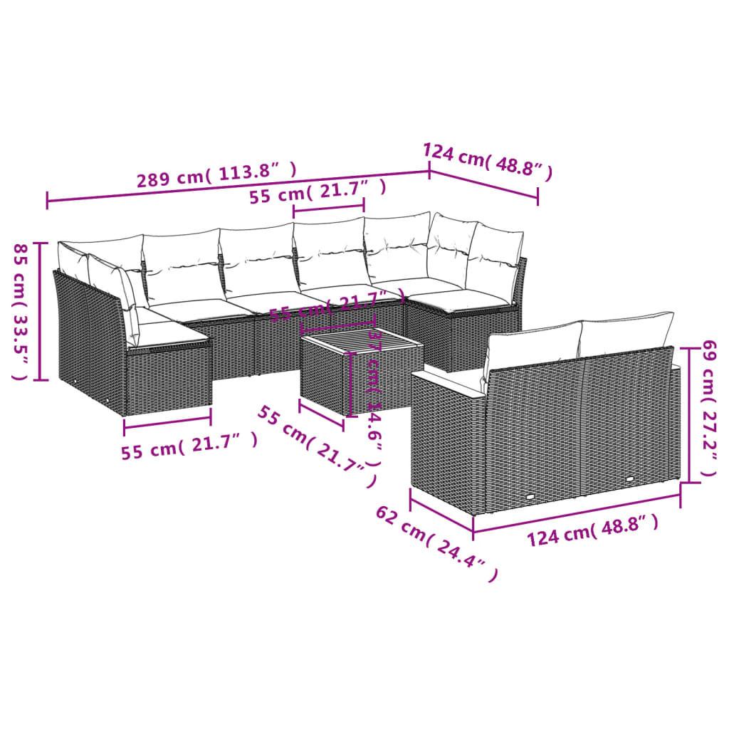 VidaXL Ensemble de canapés de jardin rotin synthétique  