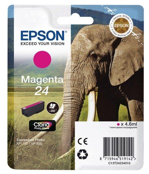 EPSON  Elephant Singlepack Magenta 24 Claria Photo HD Ink 