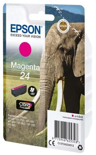 EPSON  Elephant Singlepack Magenta 24 Claria Photo HD Ink 