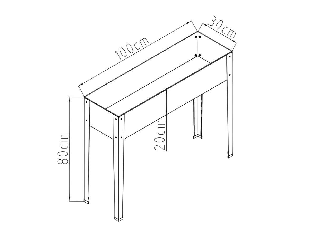 Vente-unique Fioriera su piedi L100 x P30 x H80 cm Acciaio Antracite - YGOS  