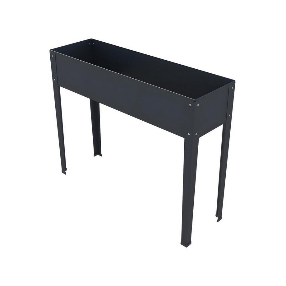 Jardinière sur pied en acier anthracite - L100 x P30 x H80 cm - YGOS