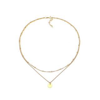 Elli  Halskette Choker Layer Kugelkette Plättchen 925 Silber 